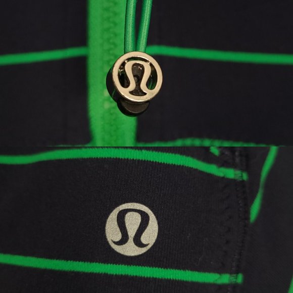 LULULEMON Women's Forme Jacket XS/S Blue Green Striped Cuffins Full Zip Inkwell - Picture 4 of 12
